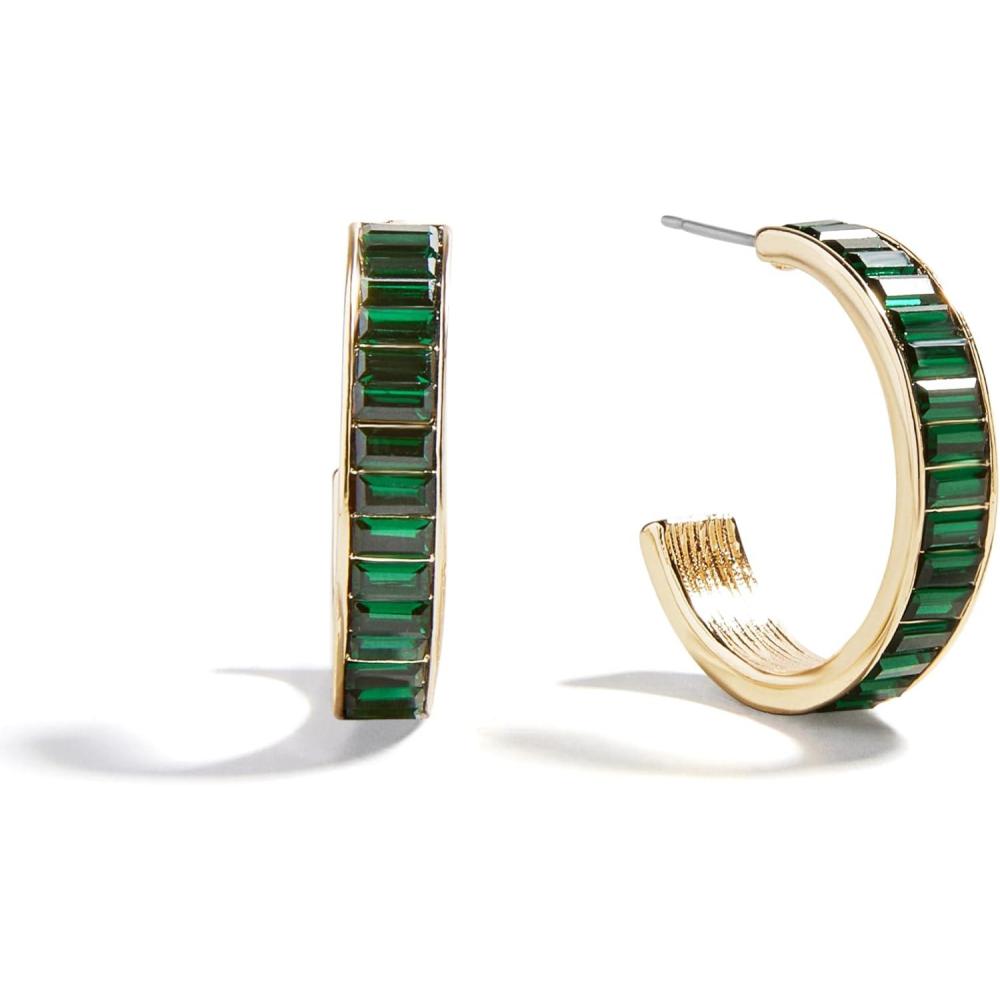 image:imageBaubleBar Hoop and Drop Earrings for Women Fashion Jewelry Beautiful and Giftable EarringsGreen Hoop