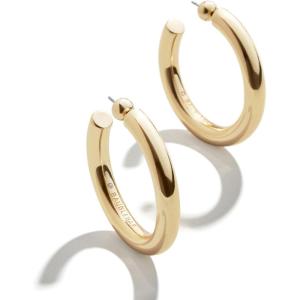 BaubleBar Dalilah Gold-Plated Hoop Earrings for Women – Lightweight Hypoallergenic Gold-Plated Hoops with Post Back Closure(Chunky – 37 mm)