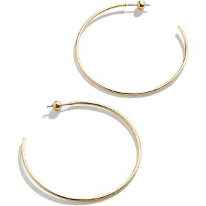 BaubleBar Dalilah Gold-Plated Hoop Earrings for Women – Lightweight Hypoallergenic Gold-Plated Hoops with Post Back Closure(Delicate – 46 mm)