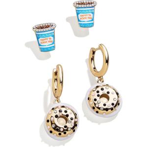 BaubleBar Food & Drink-Themed Statement Earrings, Novelty Earrings for Women, Costume Jewelry(Morning Rush – Set of 2)