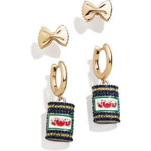 BaubleBar Food & Drink-Themed Statement Earrings, Novelty Earrings for Women, Costume Jewelry(Pasta-bly – Set of 2)