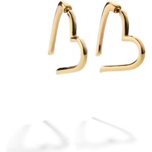 BaubleBar Heart Earrings Collection for Women, Gold Plated Hypoallergenic Fashion Jewelry(Emory Hoop – Clear/Gold)