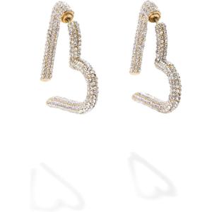 BaubleBar Heart Earrings Collection for Women, Gold Plated Hypoallergenic Fashion Jewelry(Emory Hoop – Gold)
