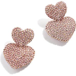 BaubleBar Heart Earrings Collection for Women, Gold Plated Hypoallergenic Fashion Jewelry(Harley Drop – Blush/Gold)