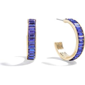 BaubleBar Hoop and Drop Earrings for Women, Fashion Jewelry, Beautiful and Giftable Earrings(Blue (Hoop))