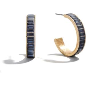BaubleBar Hoop and Drop Earrings for Women, Fashion Jewelry, Beautiful and Giftable Earrings(Dark Blue (Hoop))