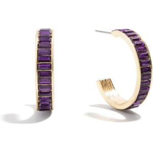 BaubleBar Hoop and Drop Earrings for Women, Fashion Jewelry, Beautiful and Giftable Earrings(Dark Purple (Hoop))
