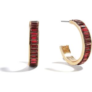 BaubleBar Hoop and Drop Earrings for Women, Fashion Jewelry, Beautiful and Giftable Earrings(Dark Red (Hoop))