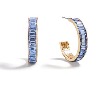 BaubleBar Hoop and Drop Earrings for Women, Fashion Jewelry, Beautiful and Giftable Earrings(Light Blue (Hoop))
