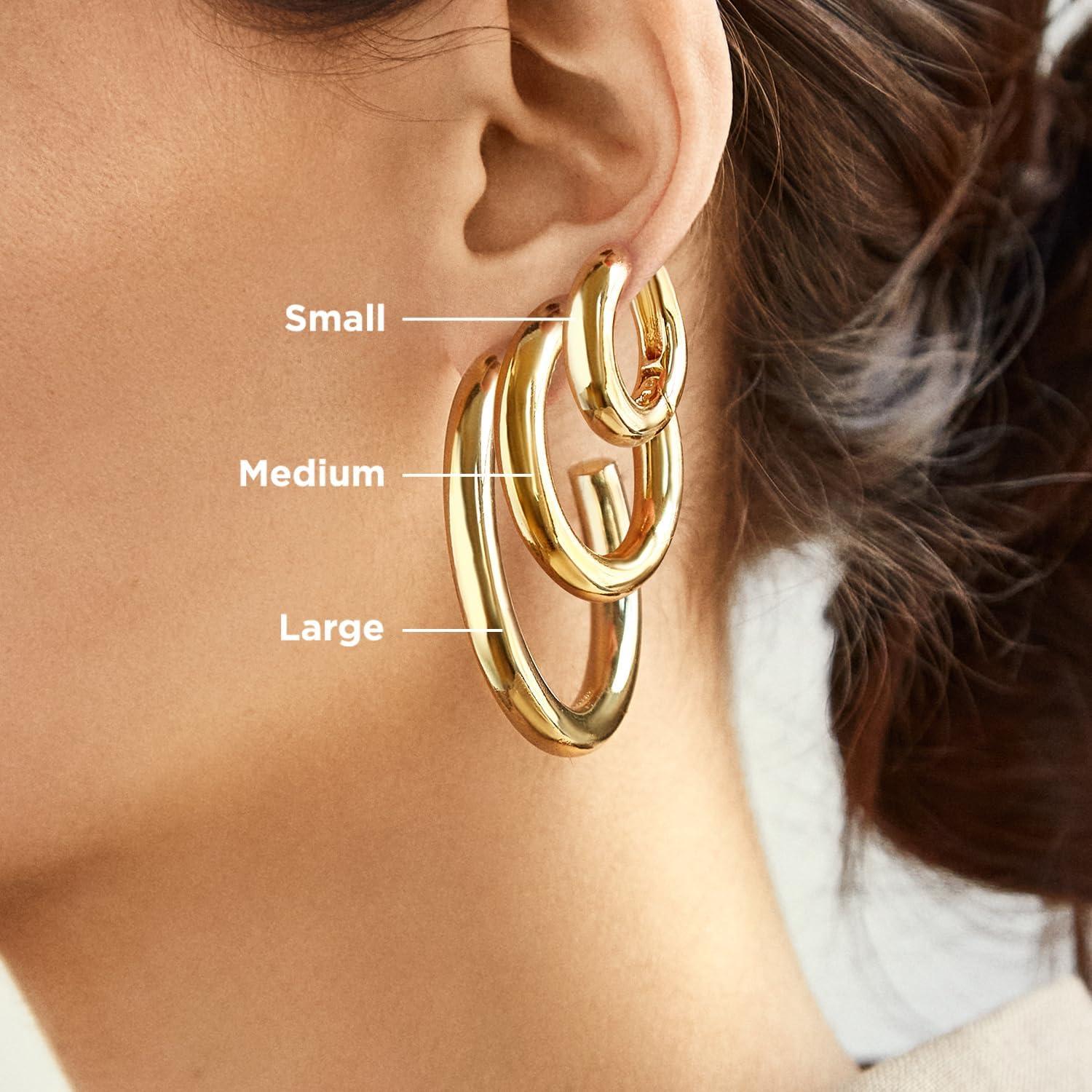 image:imageBaubleBar Disneys Mickey Mouse Outline Hoop Earrings Licensed Disney Jewelry for WomenMickey Mouse Pave Hoop