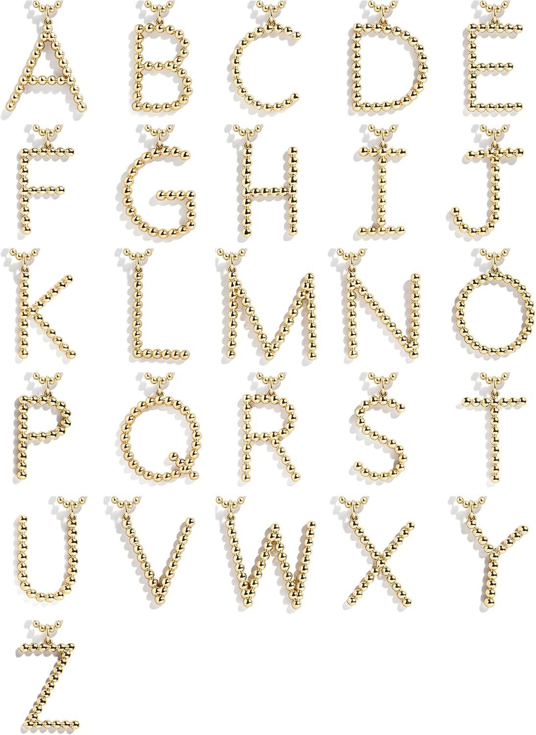 image:imageBaubleBar Oversized Initial Pisa Necklace for Women GoldPlated Beaded Necklace Perfect Personalized GiftP