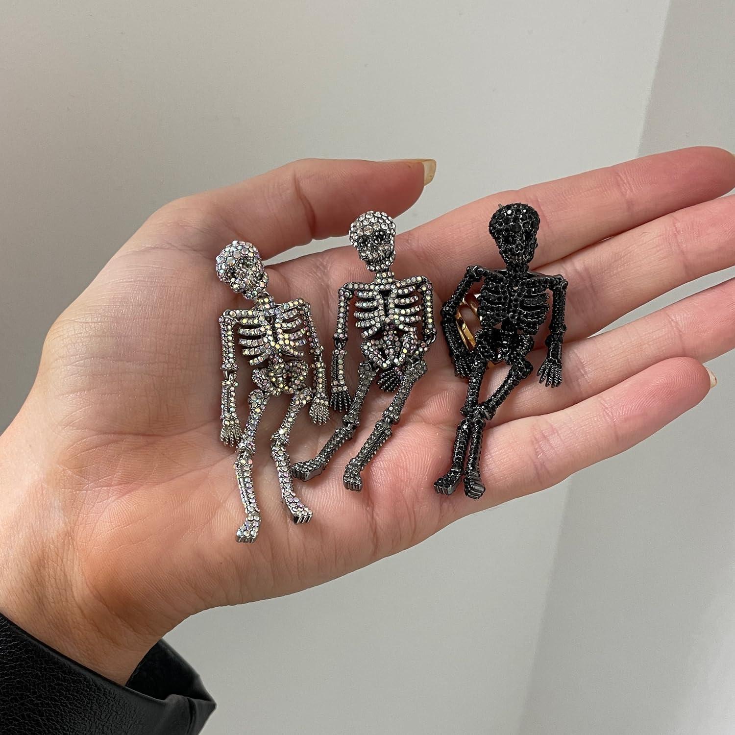 image:imageBaubleBar Seasonal Novelty Earrings for Women Beautiful and Giftable Holiday and Themed Earrings for Parties and EventsPave Skeleton