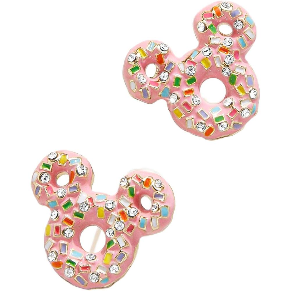 image:imageBaubleBar Disney Mickey Mouse Donut Stud Earrings Fun Licensed Disney Donut Earrings Statement Earrings Stud Earrings for Women Novelty Earrings for Women PinkMulti