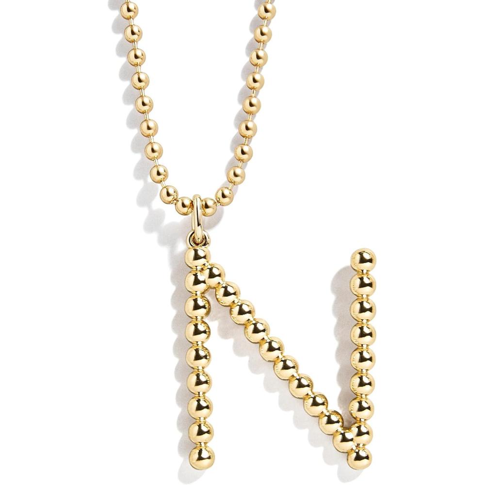 image:imageBaubleBar Oversized Initial Pisa Necklace for Women GoldPlated Beaded Necklace Perfect Personalized GiftN