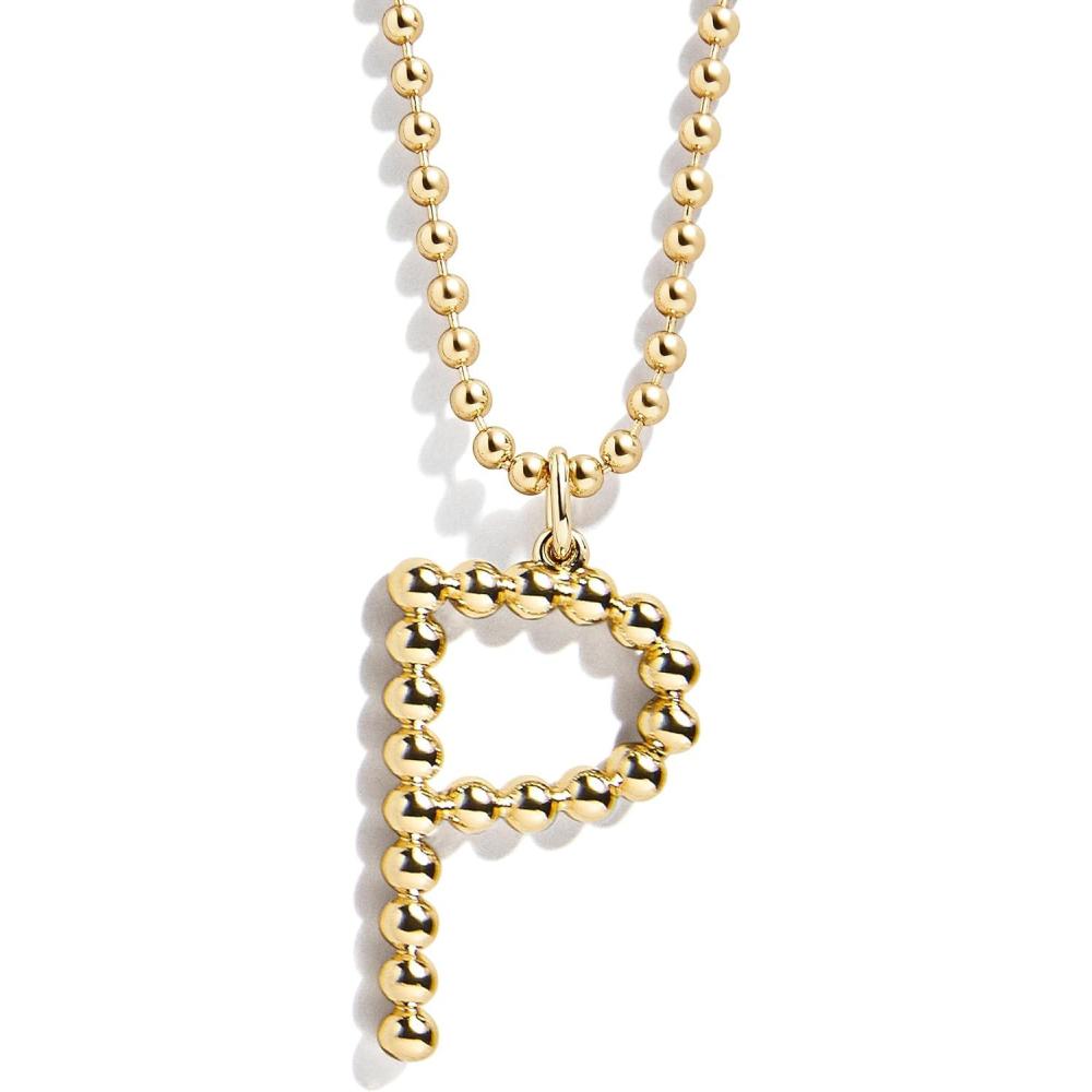 image:imageBaubleBar Oversized Initial Pisa Necklace for Women GoldPlated Beaded Necklace Perfect Personalized GiftP