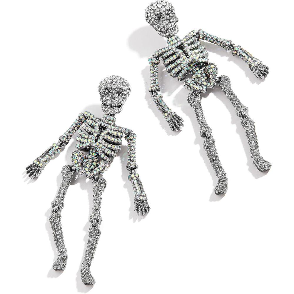 image:imageBaubleBar Seasonal Novelty Earrings for Women Beautiful and Giftable Holiday and Themed Earrings for Parties and EventsPave Skeleton