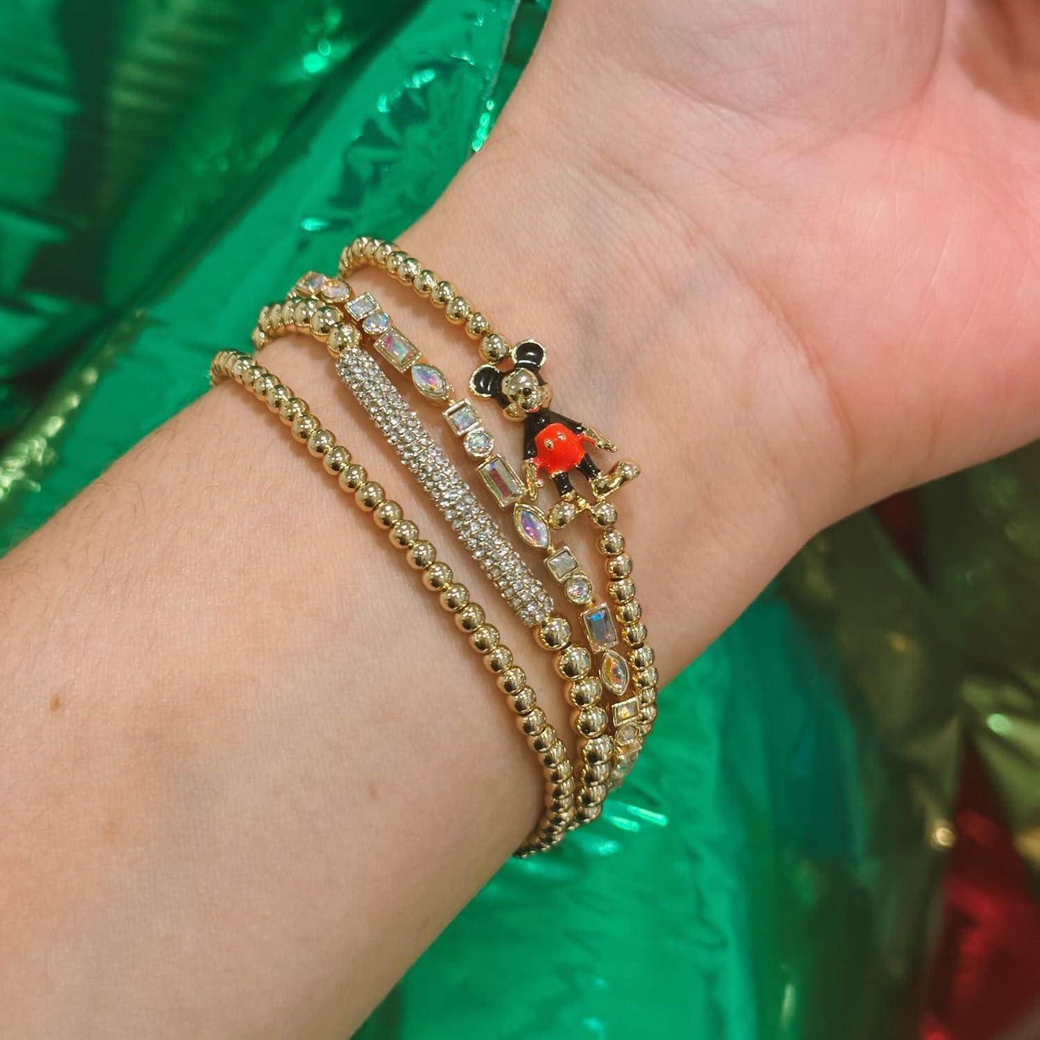 image:imageBaubleBar Kayden GoldPlated Brass Tennis Bracelet for Women Trendy Chic amp Hypoallergenic GoldPlated Tennis Bracelet Beautiful Cubic Zirconia Stones in Mixed ShapesNeutral Tones