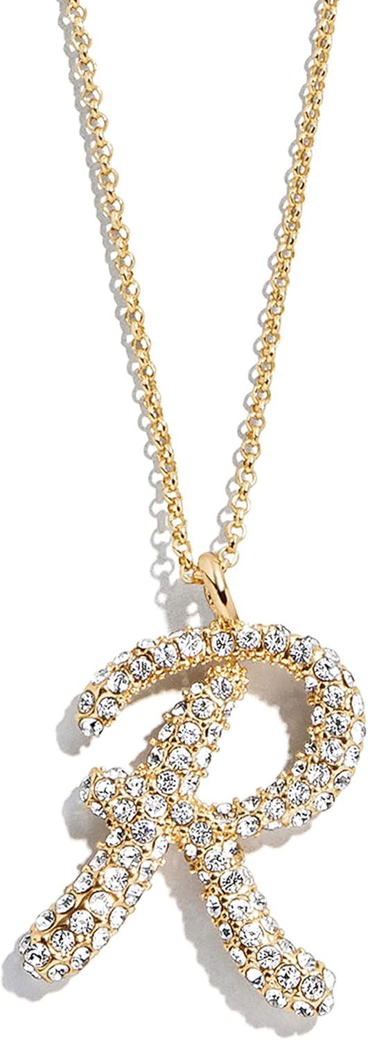 image:imageBaubleBar GoldPlated Initial Necklace Bubble or Signature Letter Pendant 17Inch Chain Necklace with Lobster Clasp Fashion Jewelry Perfect Personalized Gift for WomenR