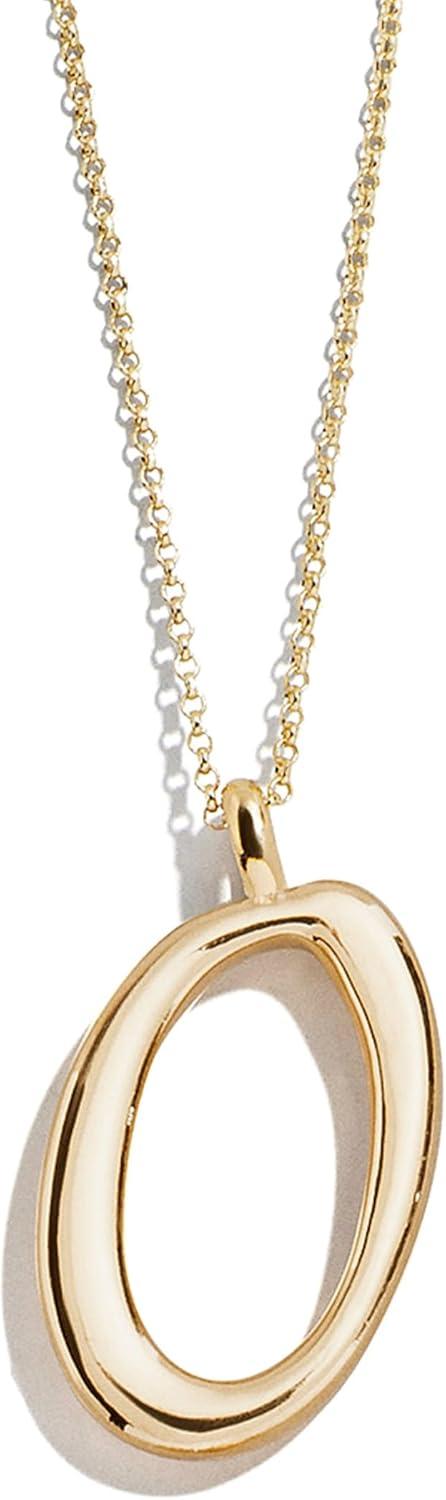 image:imageBaubleBar GoldPlated Initial Necklace Bubble or Signature Letter Pendant 17Inch Chain Necklace with Lobster Clasp Fashion Jewelry Perfect Personalized Gift for WomenO