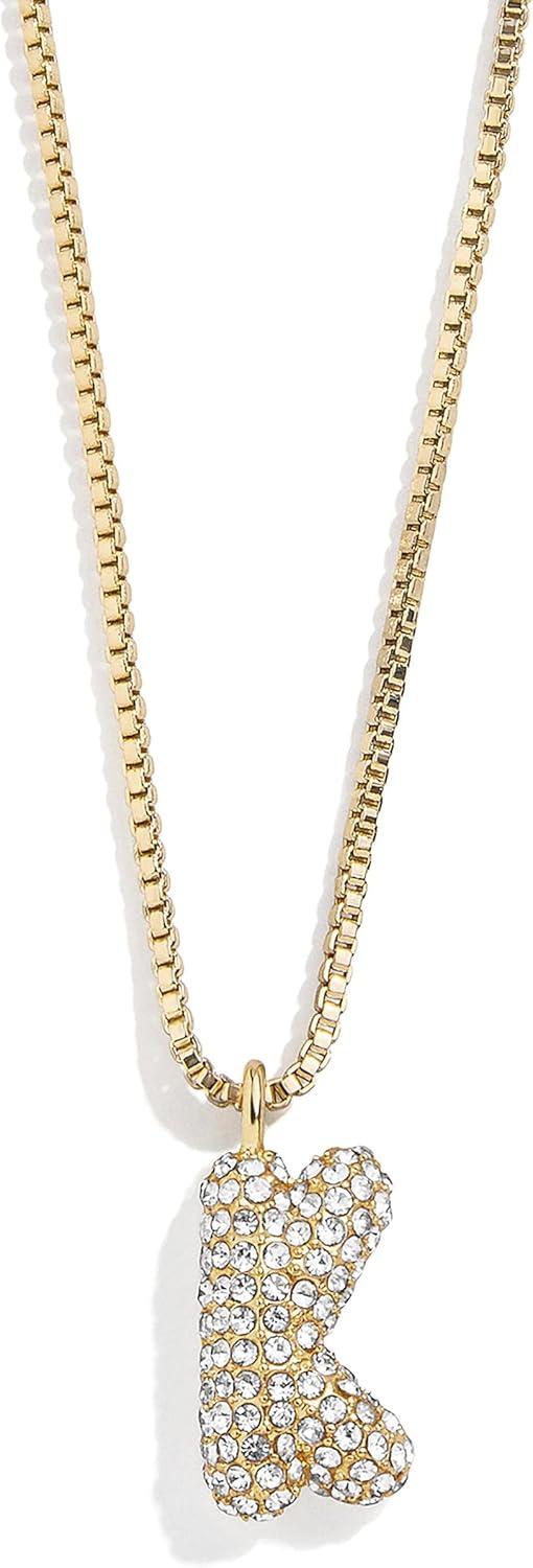 image:imageBaubleBar GoldPlated Initial Necklace Bubble or Signature Letter Pendant 17Inch Chain Necklace with Lobster Clasp Fashion Jewelry Perfect Personalized Gift for WomenK