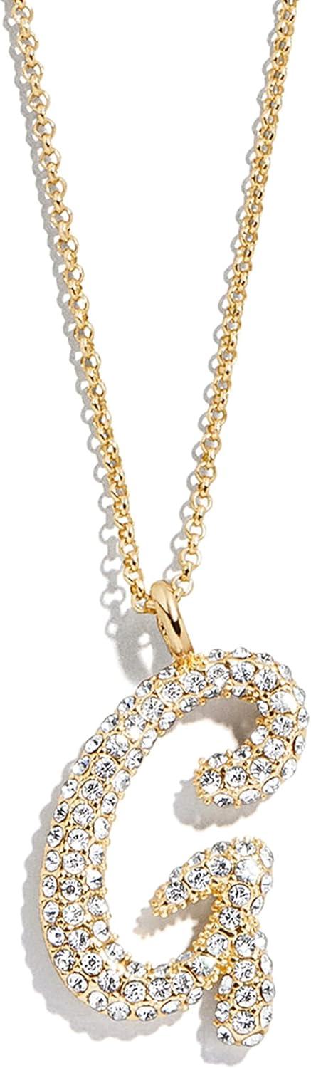 image:imageBaubleBar GoldPlated Initial Necklace Bubble or Signature Letter Pendant 17Inch Chain Necklace with Lobster Clasp Fashion Jewelry Perfect Personalized Gift for WomenG
