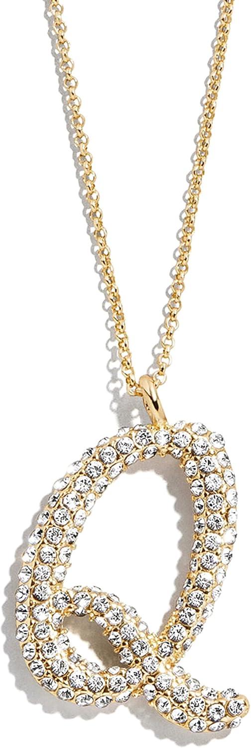 image:imageBaubleBar GoldPlated Initial Necklace Bubble or Signature Letter Pendant 17Inch Chain Necklace with Lobster Clasp Fashion Jewelry Perfect Personalized Gift for WomenQ