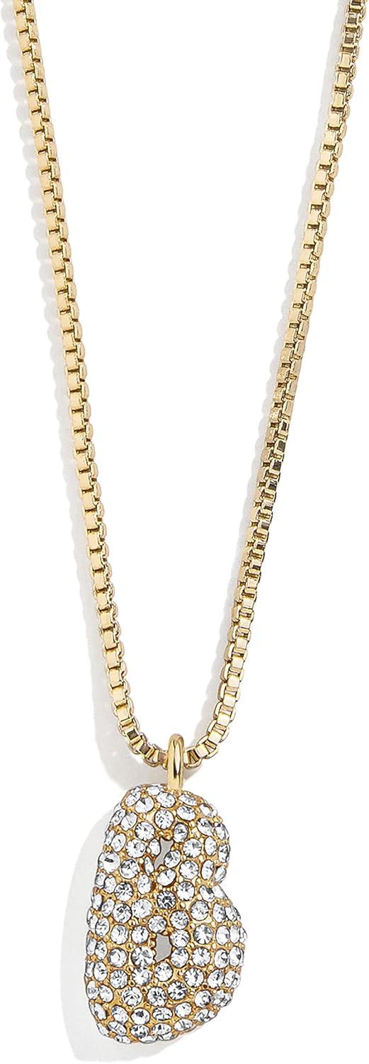image:imageBaubleBar GoldPlated Initial Necklace Bubble or Signature Letter Pendant 17Inch Chain Necklace with Lobster Clasp Fashion Jewelry Perfect Personalized Gift for WomenB