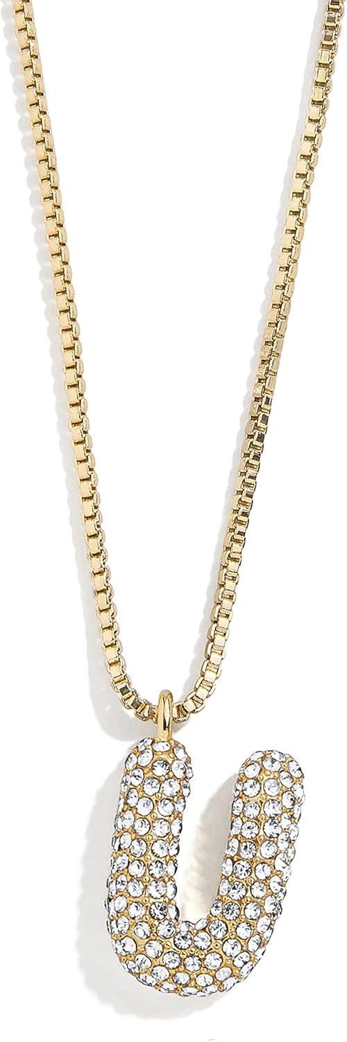 image:imageBaubleBar GoldPlated Initial Necklace Bubble or Signature Letter Pendant 17Inch Chain Necklace with Lobster Clasp Fashion Jewelry Perfect Personalized Gift for WomenU