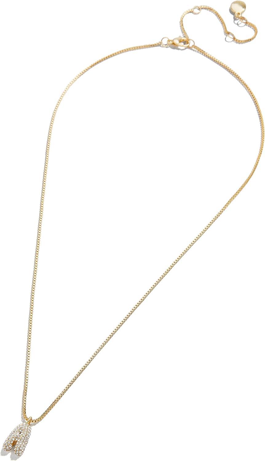 image:imageBaubleBar GoldPlated Initial Necklace Bubble or Signature Letter Pendant 17Inch Chain Necklace with Lobster Clasp Fashion Jewelry Perfect Personalized Gift for WomenT