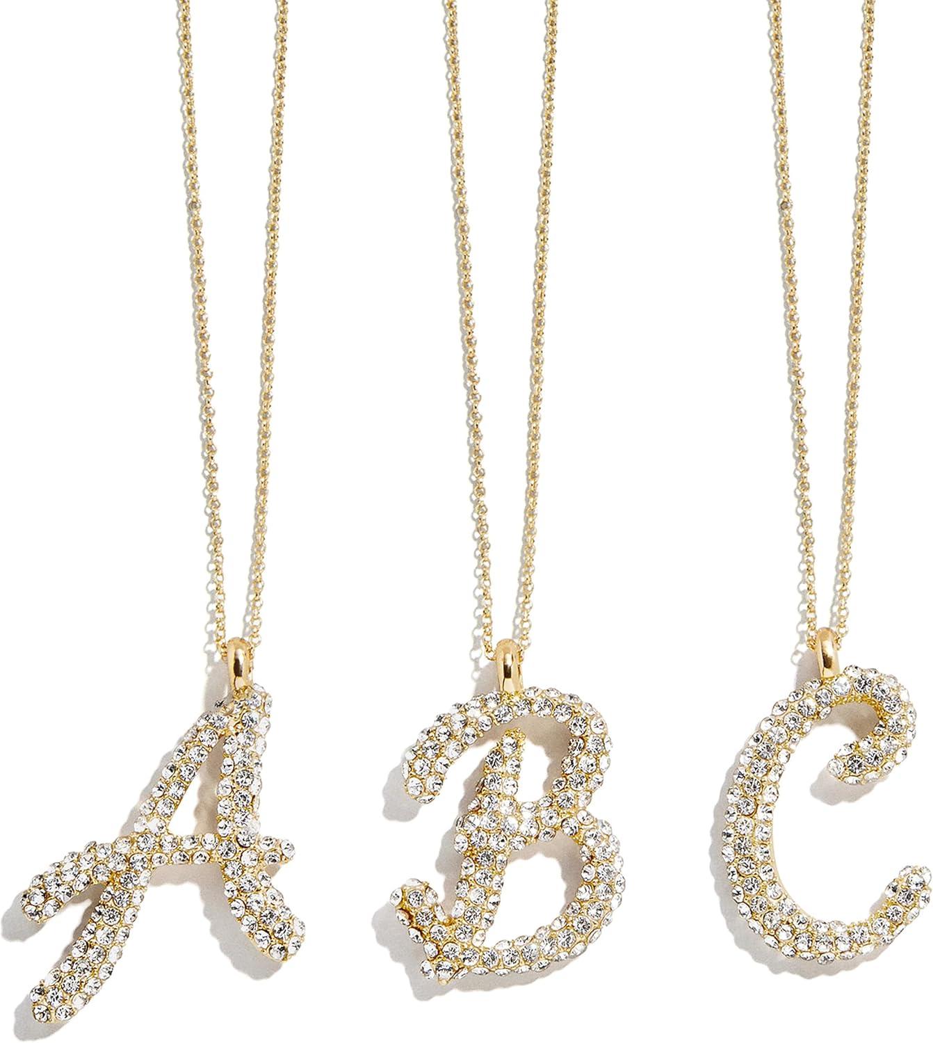 image:imageBaubleBar GoldPlated Initial Necklace Bubble or Signature Letter Pendant 17Inch Chain Necklace with Lobster Clasp Fashion Jewelry Perfect Personalized Gift for WomenF