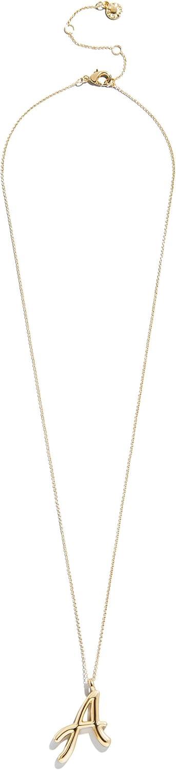 image:imageBaubleBar GoldPlated Initial Necklace Bubble or Signature Letter Pendant 17Inch Chain Necklace with Lobster Clasp Fashion Jewelry Perfect Personalized Gift for WomenQ