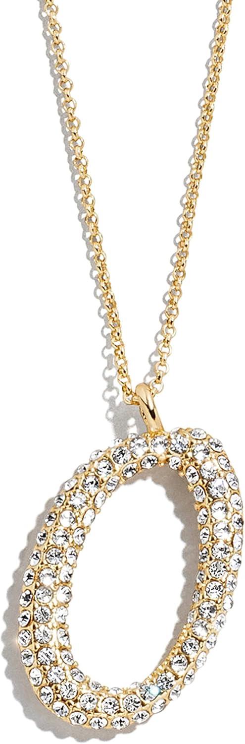 image:imageBaubleBar GoldPlated Initial Necklace Bubble or Signature Letter Pendant 17Inch Chain Necklace with Lobster Clasp Fashion Jewelry Perfect Personalized Gift for WomenO