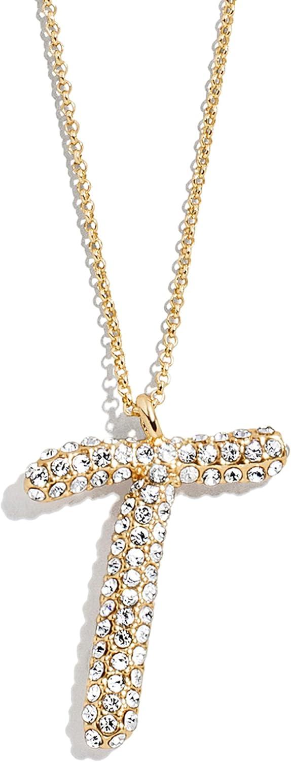 image:imageBaubleBar GoldPlated Initial Necklace Bubble or Signature Letter Pendant 17Inch Chain Necklace with Lobster Clasp Fashion Jewelry Perfect Personalized Gift for WomenT