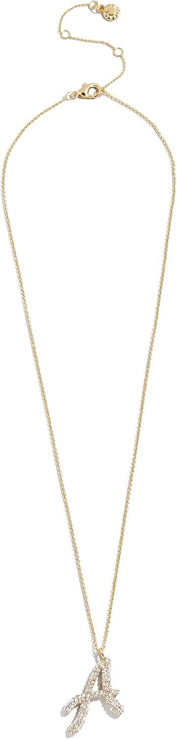 image:imageBaubleBar GoldPlated Initial Necklace Bubble or Signature Letter Pendant 17Inch Chain Necklace with Lobster Clasp Fashion Jewelry Perfect Personalized Gift for WomenC