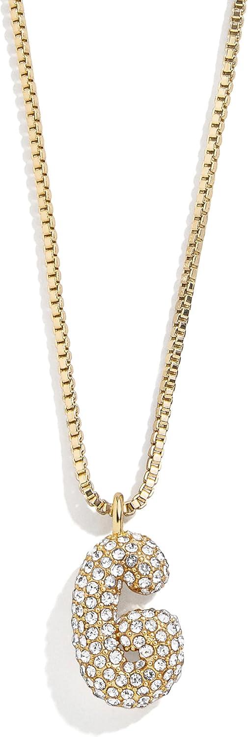 image:imageBaubleBar GoldPlated Initial Necklace Bubble or Signature Letter Pendant 17Inch Chain Necklace with Lobster Clasp Fashion Jewelry Perfect Personalized Gift for WomenG