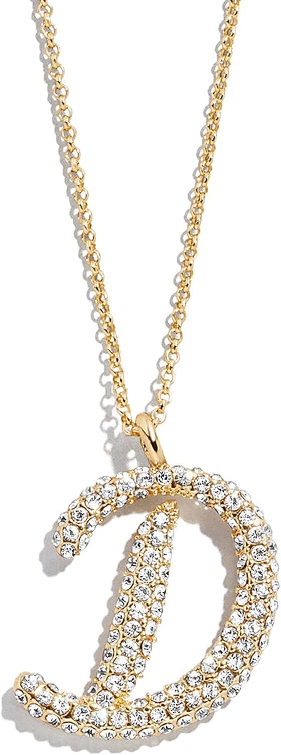 image:imageBaubleBar GoldPlated Initial Necklace Bubble or Signature Letter Pendant 17Inch Chain Necklace with Lobster Clasp Fashion Jewelry Perfect Personalized Gift for WomenD