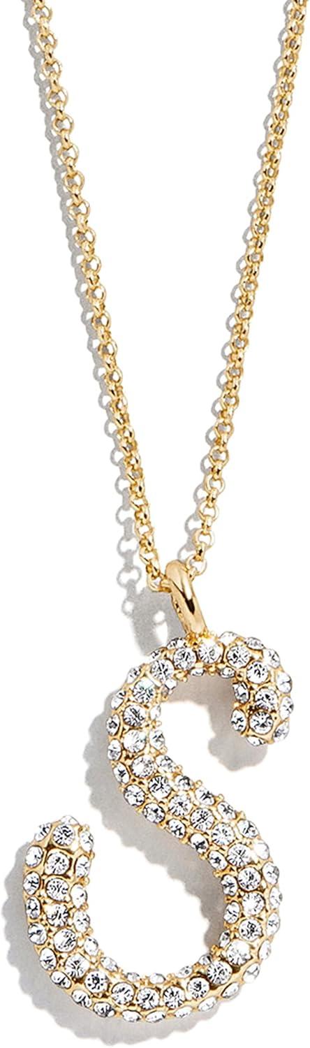 image:imageBaubleBar GoldPlated Initial Necklace Bubble or Signature Letter Pendant 17Inch Chain Necklace with Lobster Clasp Fashion Jewelry Perfect Personalized Gift for WomenS