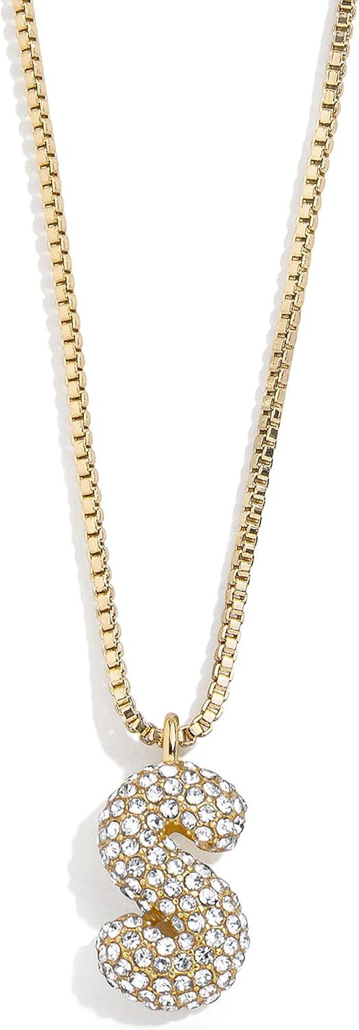 image:imageBaubleBar GoldPlated Initial Necklace Bubble or Signature Letter Pendant 17Inch Chain Necklace with Lobster Clasp Fashion Jewelry Perfect Personalized Gift for WomenS