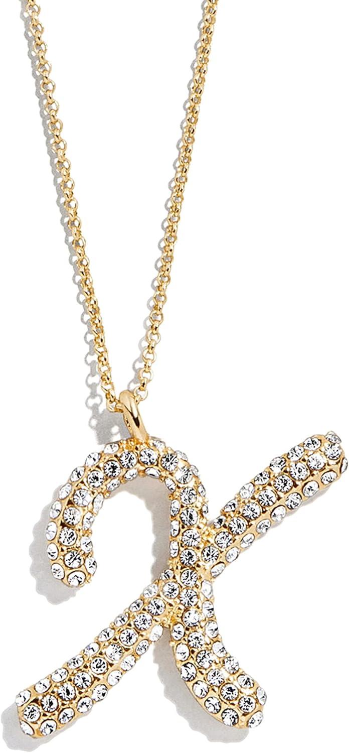 image:imageBaubleBar GoldPlated Initial Necklace Bubble or Signature Letter Pendant 17Inch Chain Necklace with Lobster Clasp Fashion Jewelry Perfect Personalized Gift for WomenX