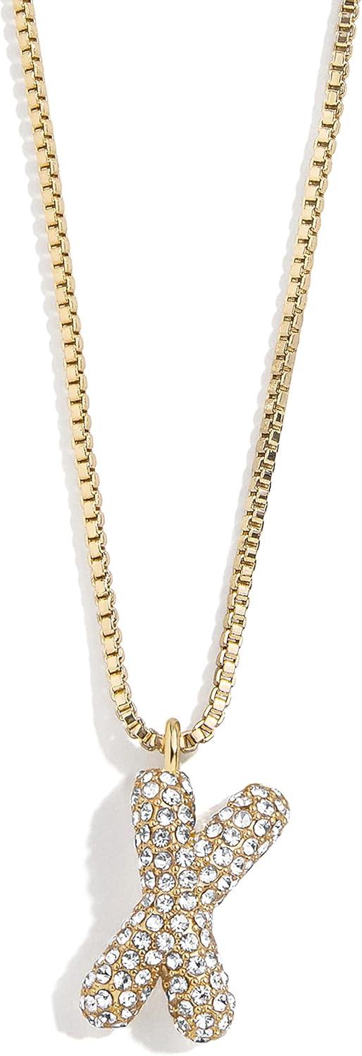 image:imageBaubleBar GoldPlated Initial Necklace Bubble or Signature Letter Pendant 17Inch Chain Necklace with Lobster Clasp Fashion Jewelry Perfect Personalized Gift for WomenX