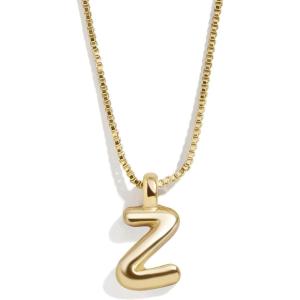 BaubleBar Gold-Plated Initial Necklace – Bubble or Signature Letter Pendant, 17-Inch Chain Necklace with Lobster Clasp, Fashion Jewelry, Perfect Personalized Gift for Women(Z)