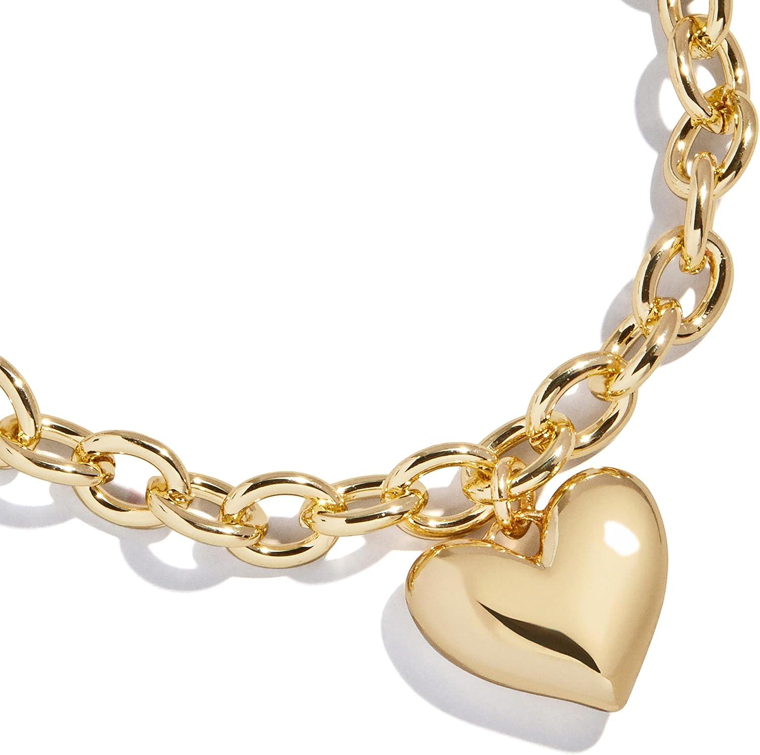 image:imageBaubleBar Millie Bubble Heart Bracelet Beautiful Trendy Bracelet for Women Fashion Jewelry ChainLink Style Bubble Heart Perfect for GiftingGoldPlated Small