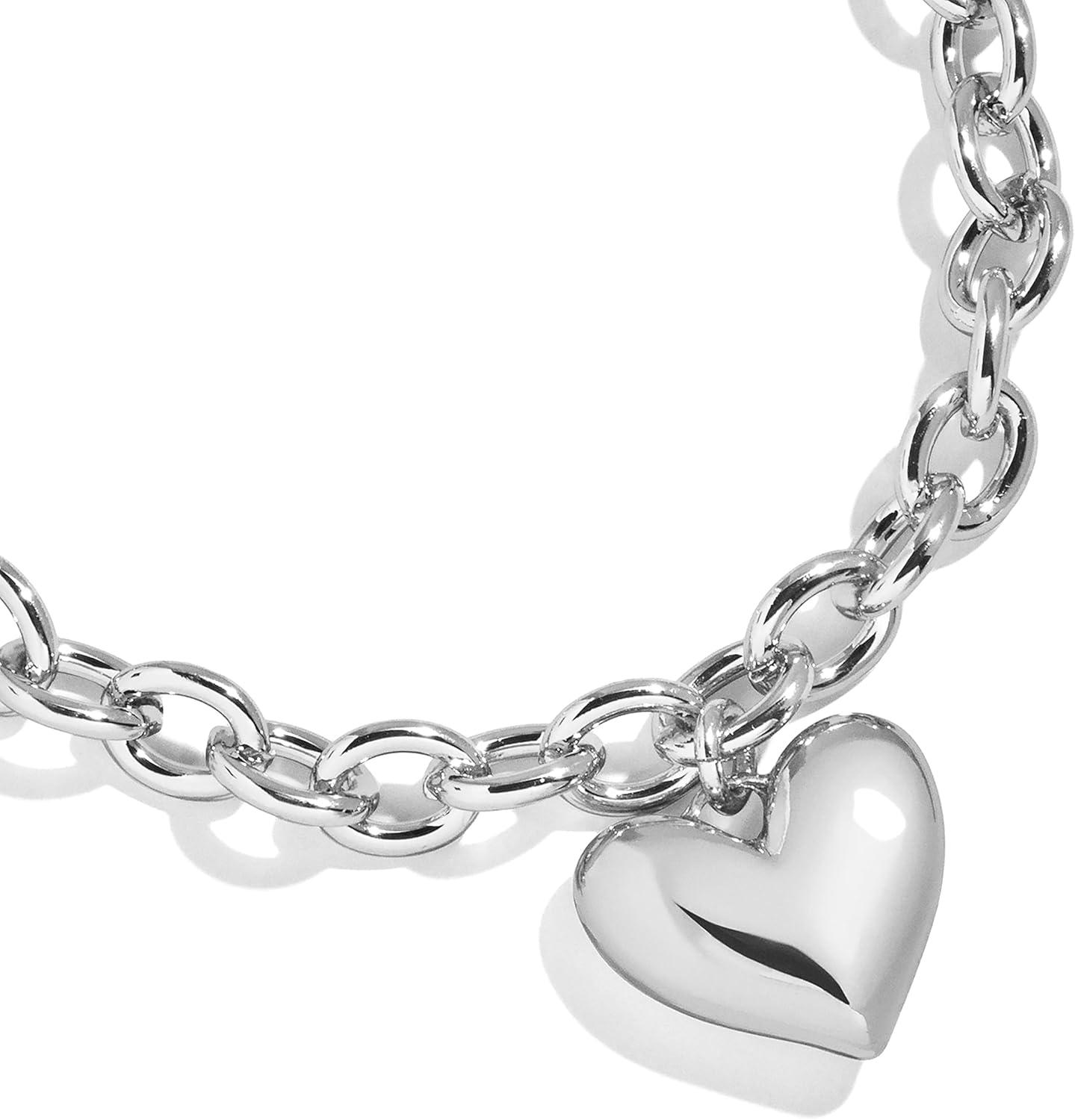 image:imageBaubleBar Millie Bubble Heart Bracelet Beautiful Trendy Bracelet for Women Fashion Jewelry ChainLink Style Bubble Heart Perfect for GiftingSilverPlated Small