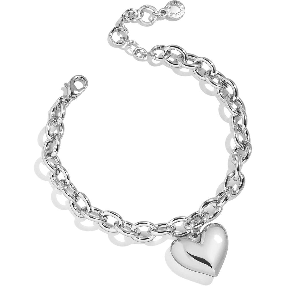 image:imageBaubleBar Millie Bubble Heart Bracelet Beautiful Trendy Bracelet for Women Fashion Jewelry ChainLink Style Bubble Heart Perfect for GiftingSilverPlated Small