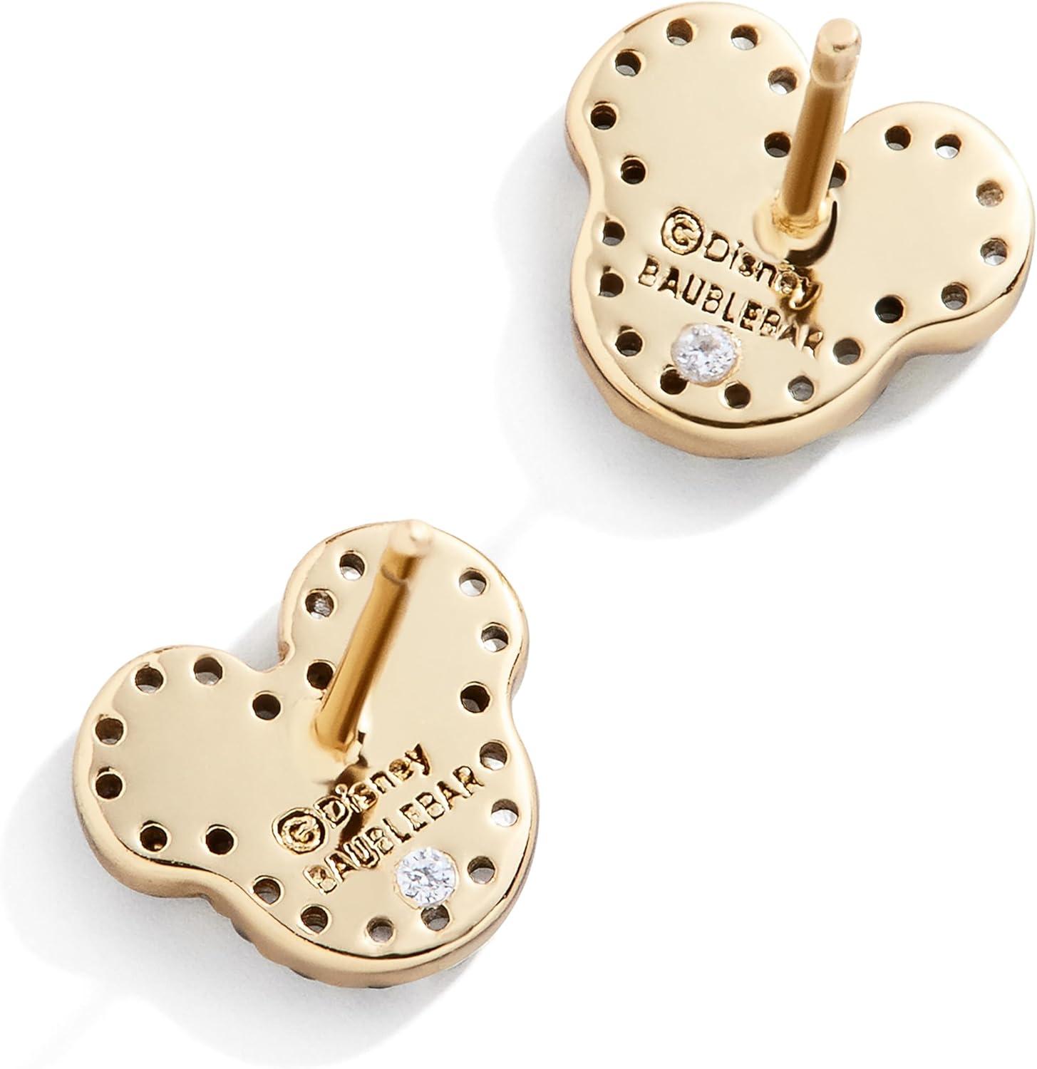 image:imageBaubleBar x Disney DemiFine Earrings 18K GoldPlated Sterling Silver Mickey Mouse Earrings Perfect for GiftingMickey Mouse Pave Stud