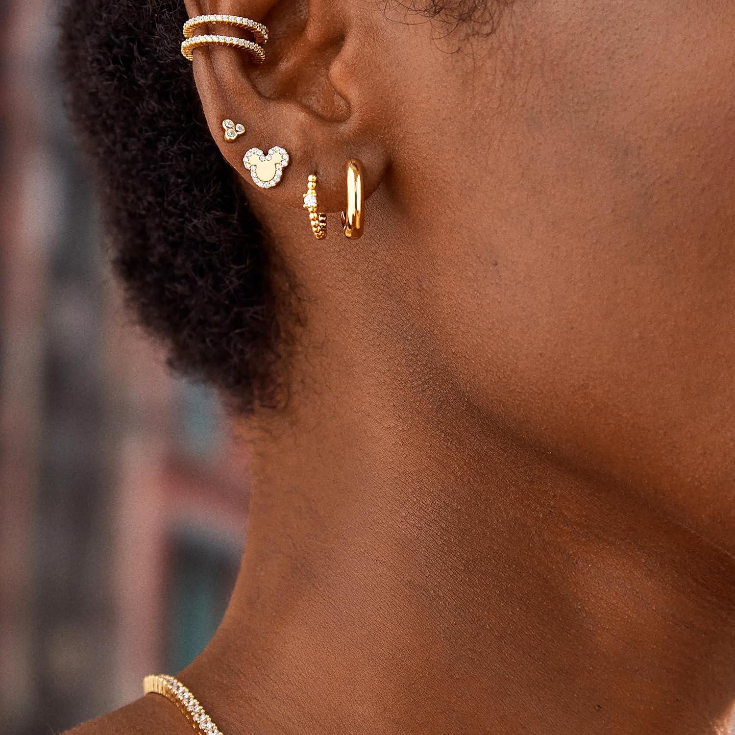 image:imageBaubleBar x Disney DemiFine Earrings 18K GoldPlated Sterling Silver Mickey Mouse Earrings Perfect for GiftingMickey Mouse Pave Stud