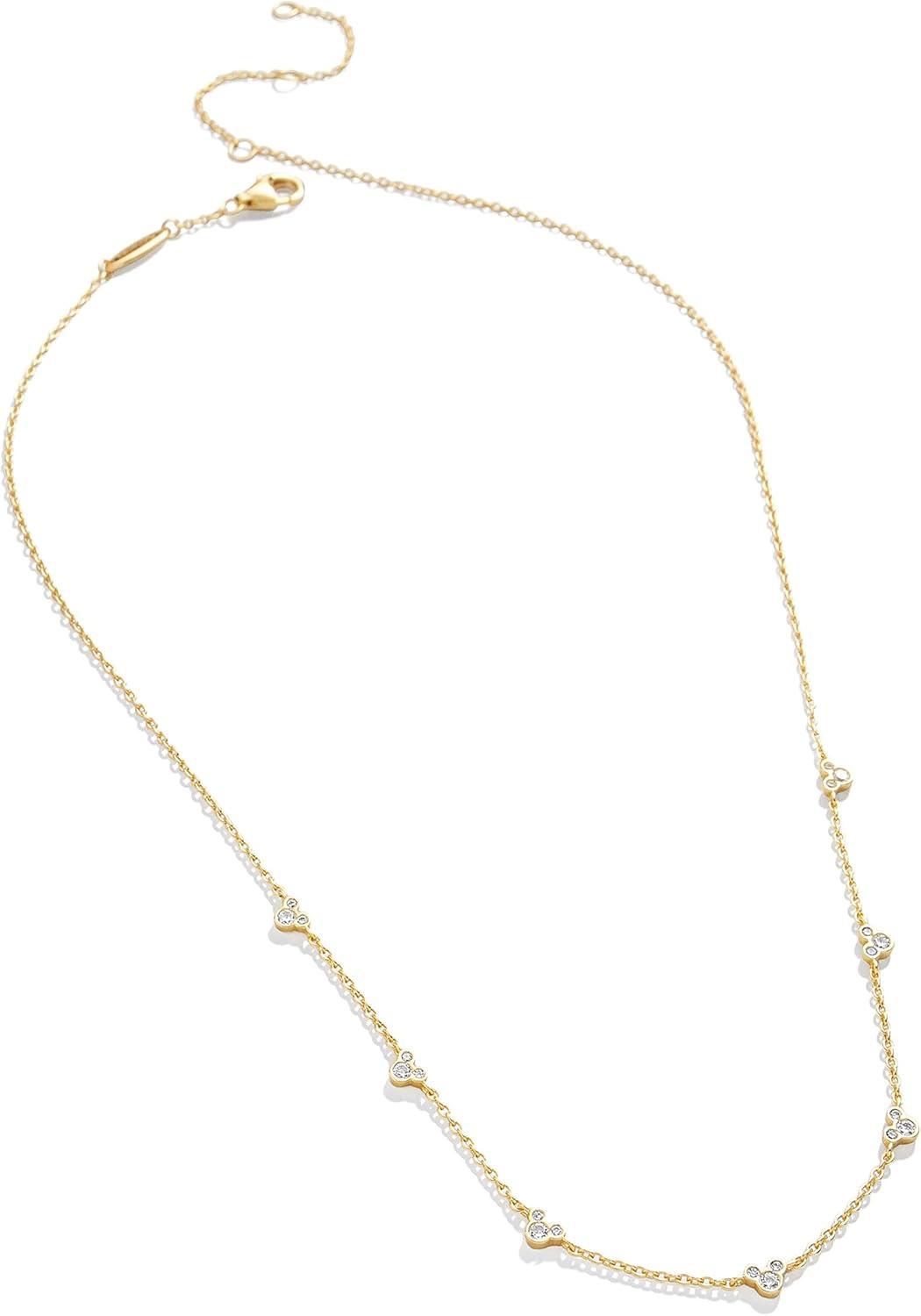 image:imageBaubleBar x Disneys Mickey Mouse DemiFine Necklace 18k GoldPlated Sterling Silver Necklace Beautiful and Classic Perfect for Mickey Mouse Fans of All AgesMickey Mouse Bezel Station Necklace