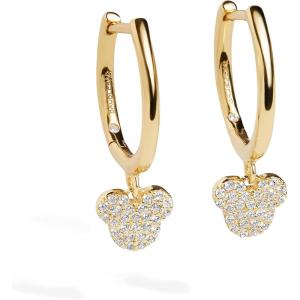 BaubleBar x Disney Demi-Fine Earrings – 18K Gold-Plated Sterling Silver Mickey Mouse Earrings, Perfect for Gifting(Mickey Mouse Charm (Huggie))