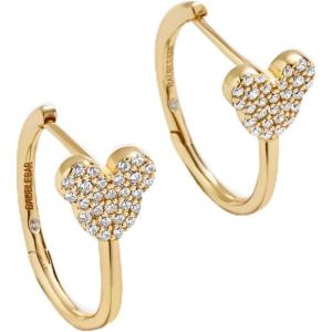 BaubleBar x Disney Demi-Fine Earrings – 18K Gold-Plated Sterling Silver Mickey Mouse Earrings, Perfect for Gifting(Mickey Mouse Huggie (Hoop))