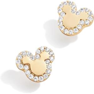 BaubleBar x Disney Demi-Fine Earrings – 18K Gold-Plated Sterling Silver Mickey Mouse Earrings, Perfect for Gifting(Mickey Mouse Pave (Stud))